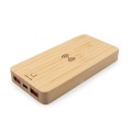 Powerbank z ładowarką indukcyjną, w obudowie z drewna bambusowego