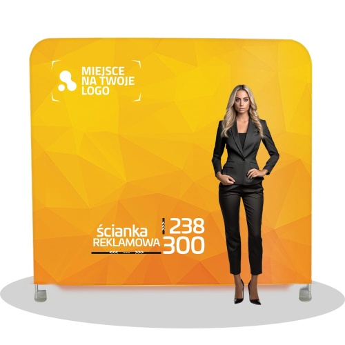 Ścianka reklamowa tekstylna PROSTA 238 x 300 cm
