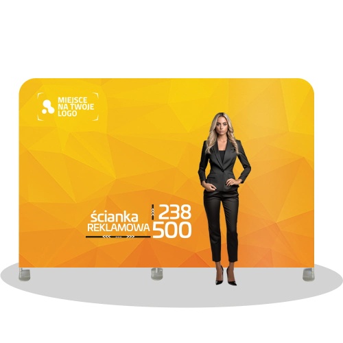 Ścianka tekstylna reklamowa prosta 238 x 500