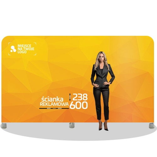 Ścianka tekstylna reklamowa - prosta 238 x 600 cm