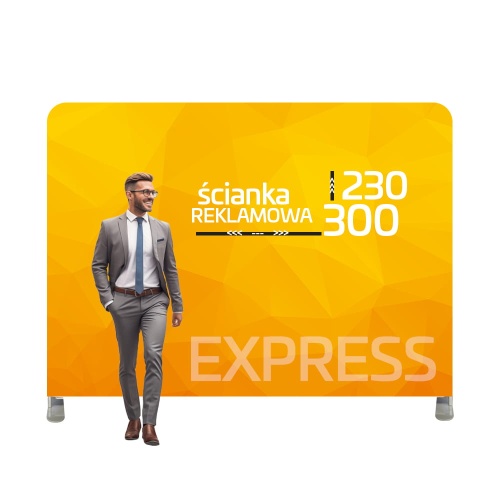 Ścianka reklamowa 230 x 300 cm z nadrukiem na materiale tekstylnym