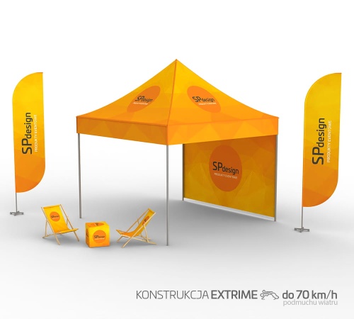Namiot reklamowy 4x4 m z nadrukiem sublimacyjnym Producent