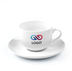 Filiżanka ze spodkiem SIMPLE 220 ml + LOGO 20 szt.