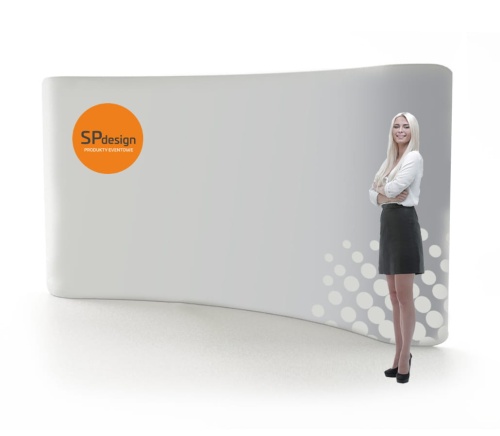 Ścianka reklamowa w kształcie ŁUK 500 x 228 cm - materiał tekstylny z zamkiem