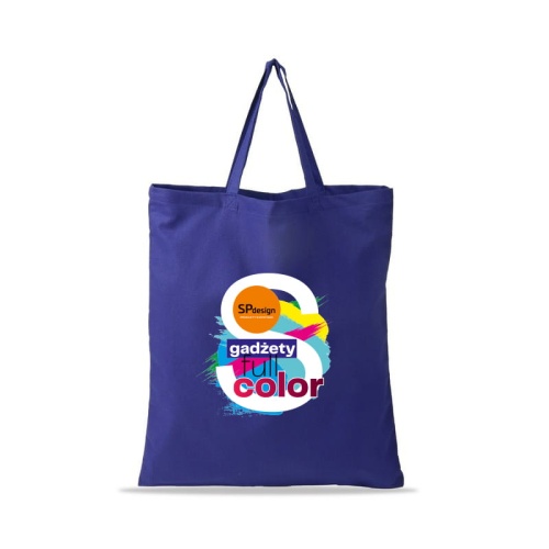 Torba bawełniana z nadrukiem uchwyt 35 cm Granatowa
