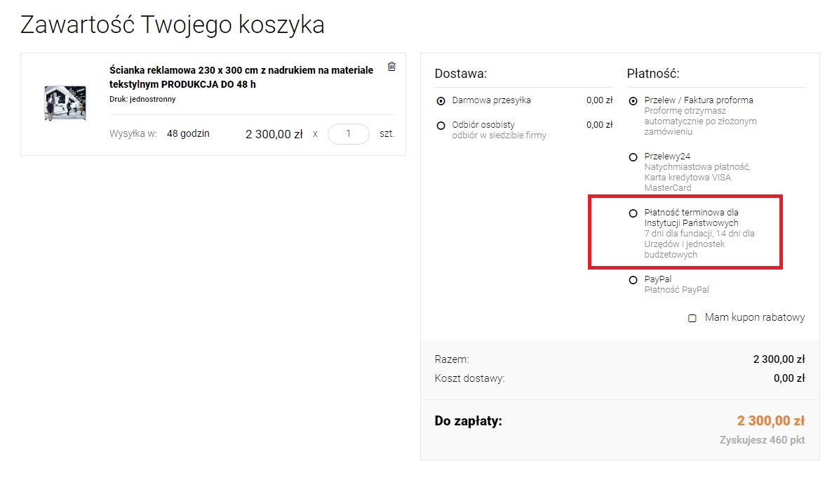 Instrukcja płatności dla instytucji